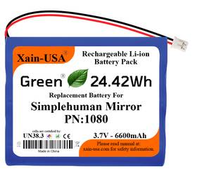 Xain-usa Bt1080 Replacement Battery Pn For Simplehuman Mirrors 6600mah St302x Series
