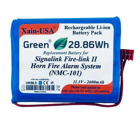 Xain-usa Nmc 101 2600mah 11.1v Replacement Battery For Signalink Firelink 2 Fire Alarm Nmc 101