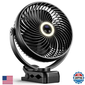 B0crv46l1w Xasla 10000mah Portable Clip On Fan With Light 8 Inch Rechargeable Quiet 24h