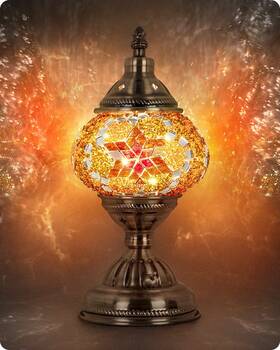 Yarra-decor B0b5n6b8nw Yarra-decor Turkish Moroccan Lamp Bronze Base Handmade Tiffany Mosaic Glass