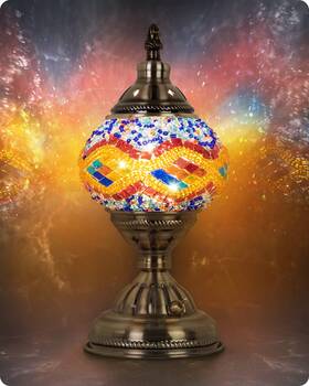 Yarra-decor B0b7dhqf67 Yarra-decor Turkish Moroccan Lamp Bronze Base Handmade Tiffany Mosaic Glass