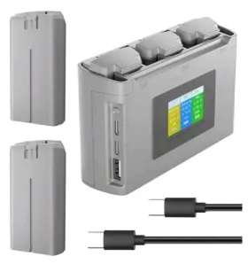 98866 Yateoo High Capacity 2400mah Li-ion Batteries 2-pack And Fast Charger For Dji Mini 4k/2
