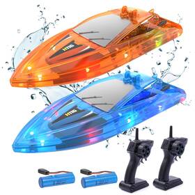 Yeetftc B0f1n2ctpw 2pack Led Light Rc Boat Remote Control Pool Water Toys For Kids Ages 8-1