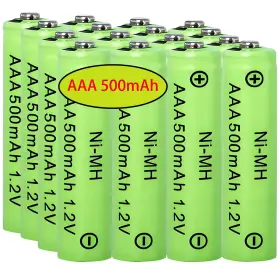 Yibatopow 727467477915 16 Packs Rechargeable Aaa 500mah Batteries Triple A 1.2v Nimh Precharged Sola