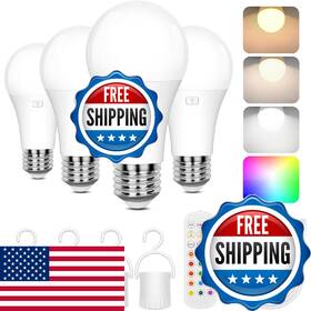 Yochoice B0fzt9pl4d Rechargeable Battery Operated A19 Light Bulbs With Remote Powered Dimmab