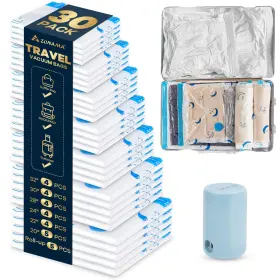 B0dhkxhm6n Z Zonama 30 Pack Vacuum Storage Bags With Electric Pump For Clothes Blanket Duvets Travel