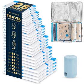 Z Zonama B0dhkz2c5k 25 Pk Travel Compression Bags With 1500mah Pump For Clothes Blankets Duvets