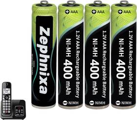 Zephnixa 313107856884 4 Pack Ni-mh Aaa Rechargeable Batteries For Cordless Phones 400mah 1.2