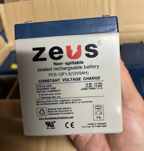 Zeus Pc5-12f1-5 12v 5ah Sealed Lead Acid Non-spillable Rechargeable