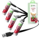 Ebl Rechargeable 1.5V Aa Lithium Batteries 3500MWH /usb Cable Li-ion Battery Lot New. Price: $160.59.