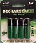 Cvs Rechargeable Aa Batteries 4 Pack Capacity Upto 1300 Mah Pre New. Price: $9.89.