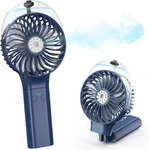 Comlife Portable Handheld Misting Fan, 3000MAH Rechargeable - Up HF318, Blue New. Price: $37.35.