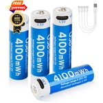 Insziii 4100MWH Rechargeable Lithium Aa Batteries Pack, 1.5V Usb New. Price: $42.98.