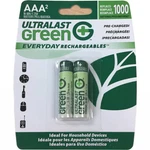 Dantona Ultralast Green - ULGED2AAA Nimh Battery, 1.2V, 750MAH New. Price: $8.75.