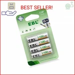 Ebl Aaa Rechargeable Batteries (4 Counts) 1100MAH Pre-charged Triple Nimh New. Price: $9.99.