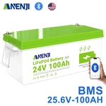 24V 100AH Lithium Battery LIFEPO4 25.6V Bluetooth Bms 4000+ Deep Cycles Us New. Price: $368.28.