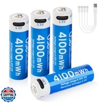 Insziii 4100MWH Rechargeable Lithium Aa Batteries Pack, 1.5V Usb Double New. Price: $44.99.
