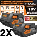 2 Pack For Ridgid R840088 8.0AH Lithium-ion Battery Rigid 18VOLT R840087 New. Price: $44.99.