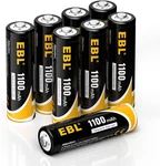 Aa Rechargeable Batteries 1.2V 1100MAH High Capacity 8-PACK New. Price: $18.49.