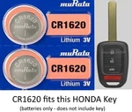 Remote Key Fob Replacement Battery Fits Honda Combo - Murata (sony) CR1620 New. Price: $7.49.