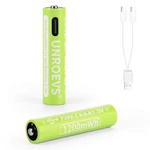 Unroevs Aaa Usb-c Rechargeable BATTERIES,1.5V 1200 Mwh,triple SIZE:2 Packs New. Price: $10.23.