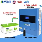 4200W 24V Hybrid Solar Inverter Mppt Charger Controller + 25.6V LIFEPO4 Battery New. Price: $624.27.