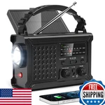 Noaa Emergency Weather Radio - 12000MAH Portable Am/fm Solar Hand Crank New. Price: $69.64.