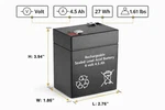 6 Volt 4.5 Ah Rechargeable Sla Battery For Alarm Systems & Security Devices New. Price: $13.50.