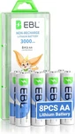 Ebl 8 Pack 3000MAH 1.5V Lithium Aa Batteries - High Performance... New. Price: $21.68.