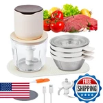 4-IN-1 Small Food Processor Cordless Set With 600ML Glass Bowl, 3*240ML Stainles New. Price: $66.57.