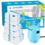 Zonama Vacuum Storage Bags Electric Air Pump 20 Pack 4 Jumbo Large Medium New. Price: $49.28.
