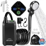 Autopkio Portable Camping Shower, 6000MAH Rechargeable, Led Display, 2 Modes New. Price: $50.77.
