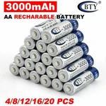 4-20X 3000MAH Bty Aa Rechargeable Battery Batteries Ni-mh 1.2V Us Ship New. Price: $18.40.