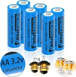 Henreepow Aa 3.2V Solar Rechargeable Batteries, LIFEPO4 Double 600MAH 1.9 New. Price: $34.79.