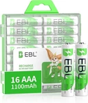 Ebl Rechargeable Aaa Batteries 16 Counts 1100MAH Ni Mh New. Price: $28.78.