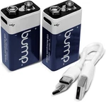 Bump 9 Volt Premium Lithium Ion Rechargeable Battery Usb-c Type Cable 2 Pack New. Price: $21.99.