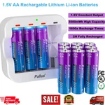 Pallus 1.5V Rechargeable Lithium Batteries AA-3500MWH,AAA-1100MWH,2H Fast New. Price: $36.19.
