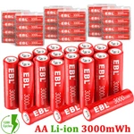 Ebl Aa Rechargeable Batteries 3000MWH Lithium Li-ion 1.5V Battery With Box Lot New. Price: $17.89.