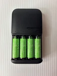 Amazonbasics Aa Nimh 2000MAH Rechargeable Batteries 4-PACK W/ 4-BAY Charger Open. Price: $12.70.