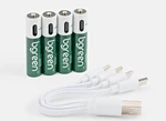 Bgreen Usb-c Rechargeable Aaa Batteries 900MAH 4PC With 4-IN-1 Charging Cable New. Price: $22.49.