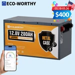 Eco-worthy 12V 280AH 3584WH Bluetooth Metal Case LIFEPO4 Lithium Battery For Rv New. Price: $499.99.