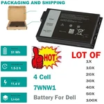 Lot 100PCS 7WNW1 Battery For Dell Latitude 7424 5424 5420 Rugged Extreme GK3D3 New. Price: $307.00.