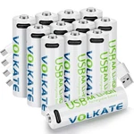 4000MWH Lithium Aa 12 Pack, 1.5V Usb Rechargeable Batteries, Hig... New. Price: $53.04.