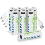 Volkate 4000MWH Lithium Batteries Aa Rechargeable 8 Pack 1.5V High Capacity Usb New. Price: $43.48.