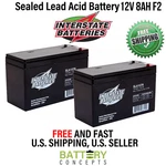 2PK Interstate SLA1075 12V 8AH Battery For Block Rocker Ups Audio New. Price: $89.99.