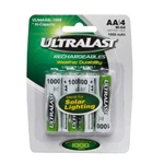 Ultralast Rechargeables Weather Durability Longer Lasting Solar Batteries 4 Pk New. Price: $15.99.