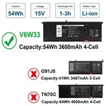 V6W33 Battery For Dell Inspiron 5415 5510 5515 Latitude 13 3320 15V 54WH 4CEL New. Price: $20.85.
