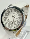 Guess G75960L 45MM "3 To Big Number" White Dial Silver Accent. New Battery. Price: $41.41.