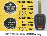 Remote Key Fob Replacement Battery For Honda Combo - Toshiba CR1620 New. Price: $7.29.