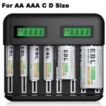 Ebl 8-SLOT Lcd Usb Battery Charger For Aaa Size Rechargeable Batteries New. Price: $17.59.